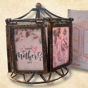 Vintage Revolving Photo Frame – Elegant 360° Rotating Display
