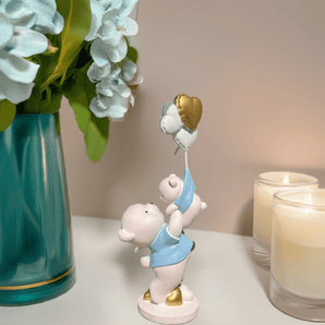 Adorable Bear Family with Heart Balloons | Teddy Mom and Child - getTohfa.
