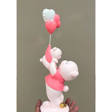 Adorable Bear Family with Heart Balloons | Teddy Mom and Child - getTohfa.