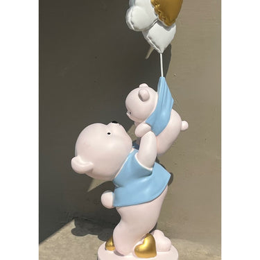 Adorable Bear Family with Heart Balloons | Teddy Mom and Child - getTohfa.