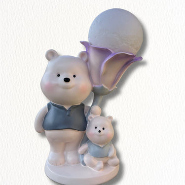 Bear Family with Moon and Flower Lamp | Teddy Mom Moon Lamp - getTohfa.