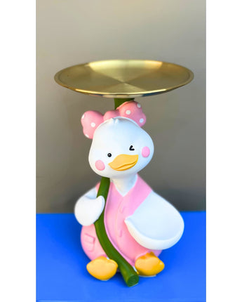 Cute Duckling Tray Holder| Cute Duck Golden Platter - getTohfa.