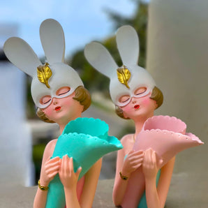 Elegant Bunny Lady with Horn Vase | Lady with Vase - getTohfa.