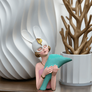 Elegant Bunny Lady with Horn Vase | Lady with Vase - getTohfa.