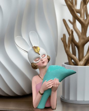Elegant Bunny Lady with Horn Vase | Lady with Vase - getTohfa.