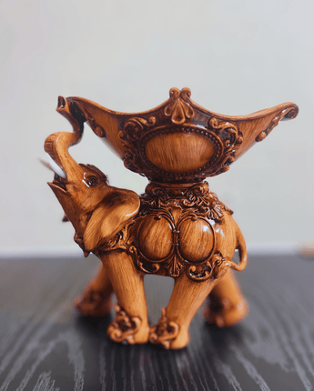 Elegant Wooden Elephant Platter - getTohfa.