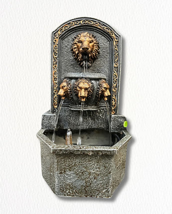 Lion Head Wall Fountain with Triple Spouts | 4 Lion Head Water Fountain - getTohfa.