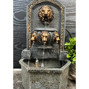 Lion Head Wall Fountain with Triple Spouts | 4 Lion Head Water Fountain - getTohfa.