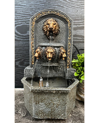 Lion Head Wall Fountain with Triple Spouts | 4 Lion Head Water Fountain - getTohfa.