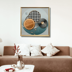 Modern Abstract Geometric Wall Art with 3D Crystals - getTohfa.