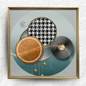 Modern Abstract Geometric Wall Art with 3D Crystals - getTohfa.