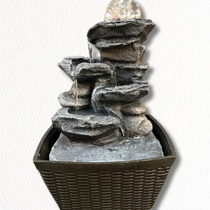 Multi - Tiered Rock Waterfall Fountain | Natural Stone Water Fountain - getTohfa.