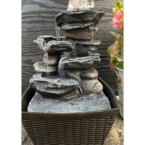 Multi - Tiered Rock Waterfall Fountain | Natural Stone Water Fountain - getTohfa.