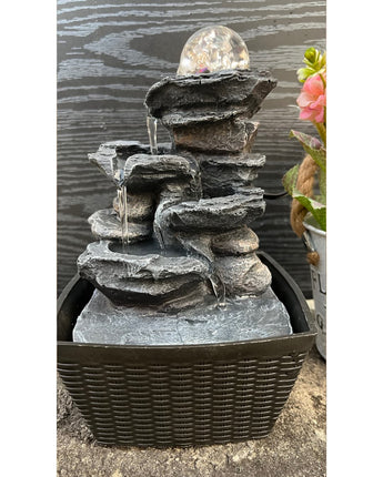 Multi - Tiered Rock Waterfall Fountain | Natural Stone Water Fountain - getTohfa.