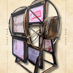 Revolving Ferris Wheel Photo Frame – 6 Slot Vintage Tabletop Picture Holder | Perfect Gift for Mother’s Day & Home Decor - getTohfa.