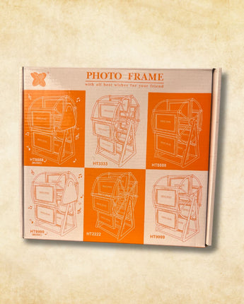 Revolving Ferris Wheel Photo Frame – 6 Slot Vintage Tabletop Picture Holder | Perfect Gift for Mother’s Day & Home Decor - getTohfa.