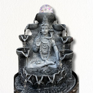 Shiva Meditation Fountain with Crystal Ball | Shiva Water Fountain - getTohfa.